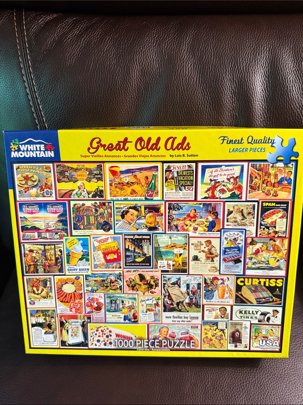 White Mountain Puzzles Great Old Ads 1000-Piece Jigsaw Puzzle. Complete.
